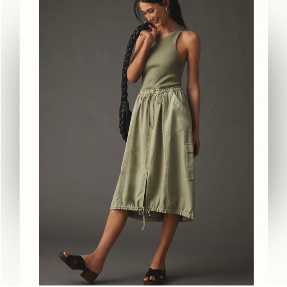 Anthro Daily Practice Olive Green Dress